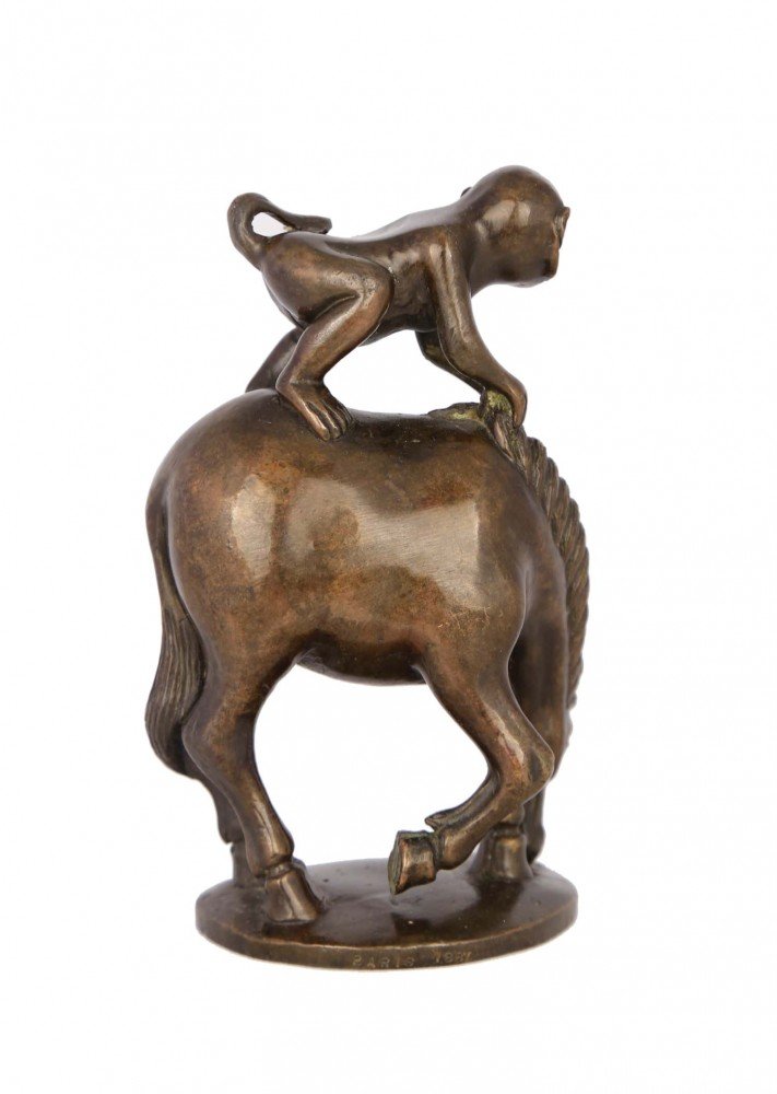 Bronze with Brown Patination Sculpture: 