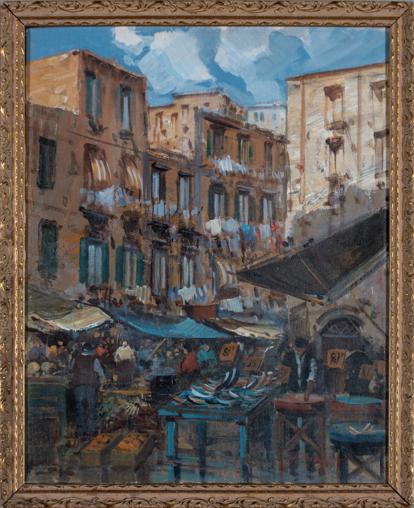 R. Rasky,  Italian Market Scene