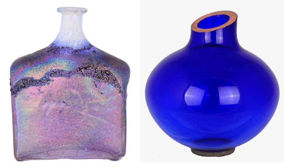 Two art glass Vases
