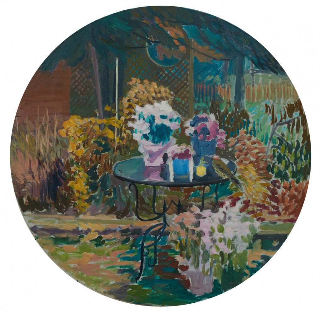 Garden Still Life with Table and Bird by Joseph Benjamin O’Sickey