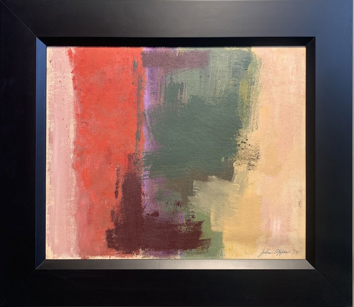 Abstract Oil on Board Painting: 