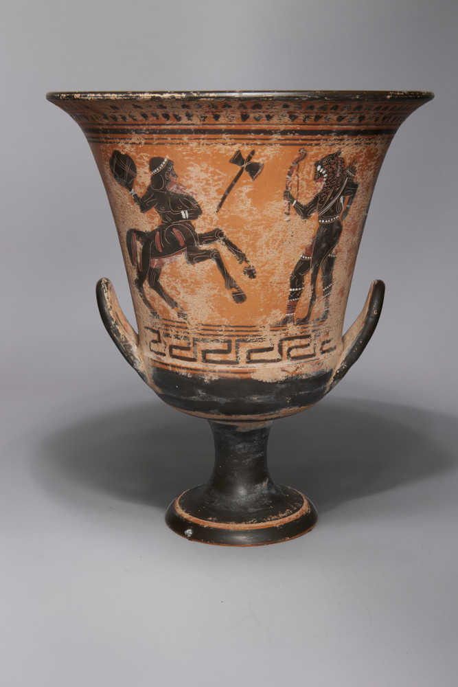 Ancient Style Greek Black Figure Calyx Krater