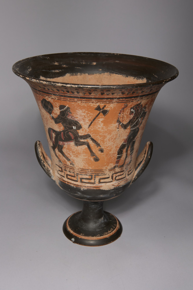 Ancient Style Greek Black Figure Calyx Krater