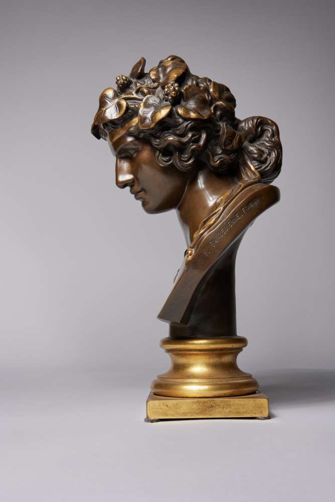 Bust of Antinous as Bacchus with Floral Wreath
