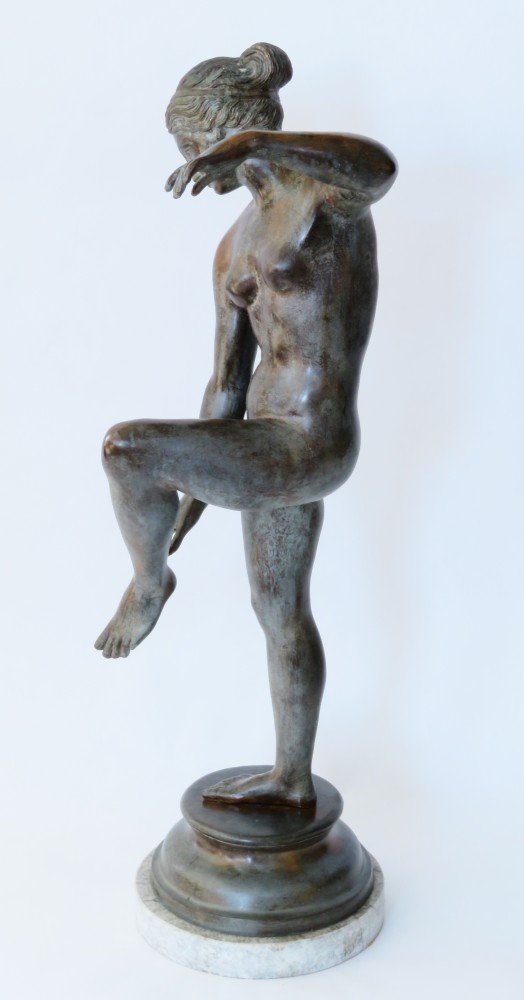 Figurative Bronze Sculpture on Marble Base Sculpture: 