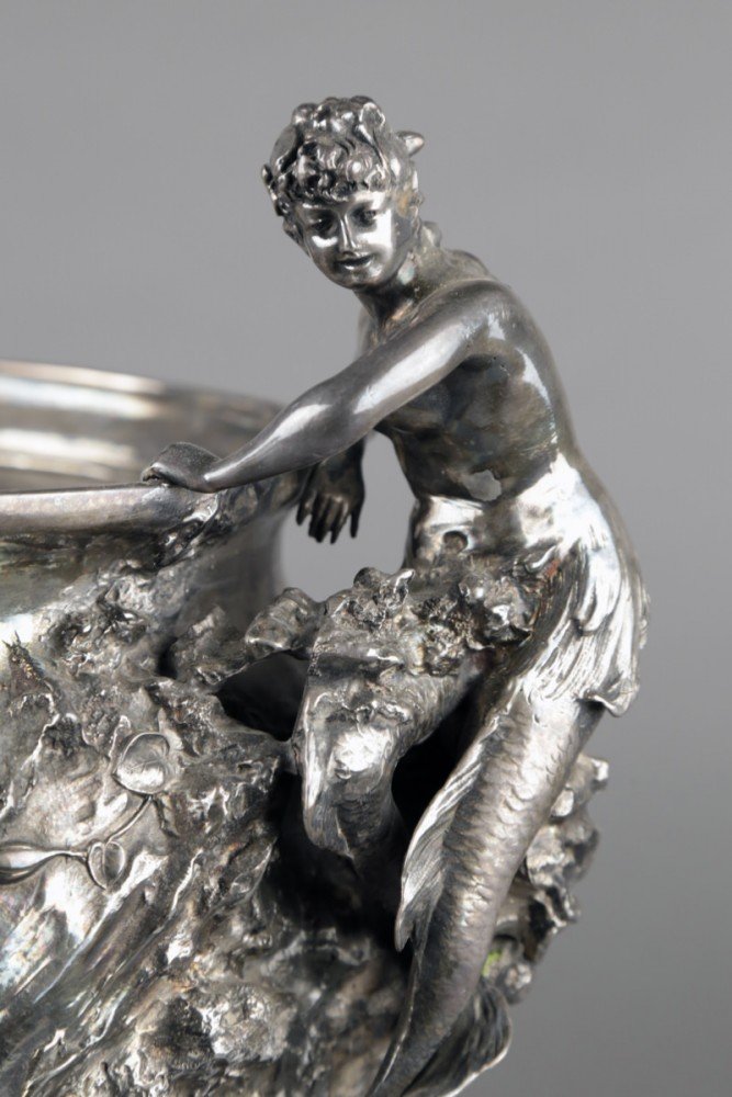 An Art Nouveau Silvered Figural Vase, c.1900