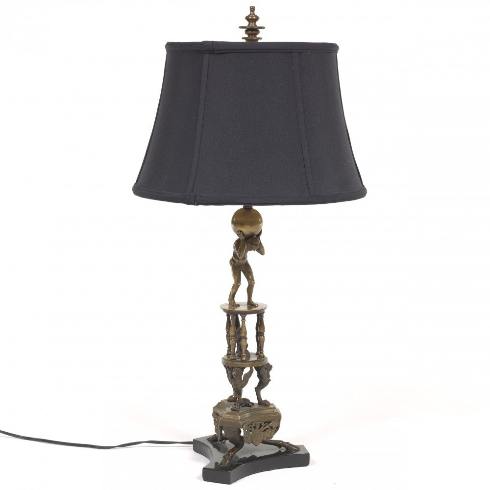 Bronze and Black Slate Lamp