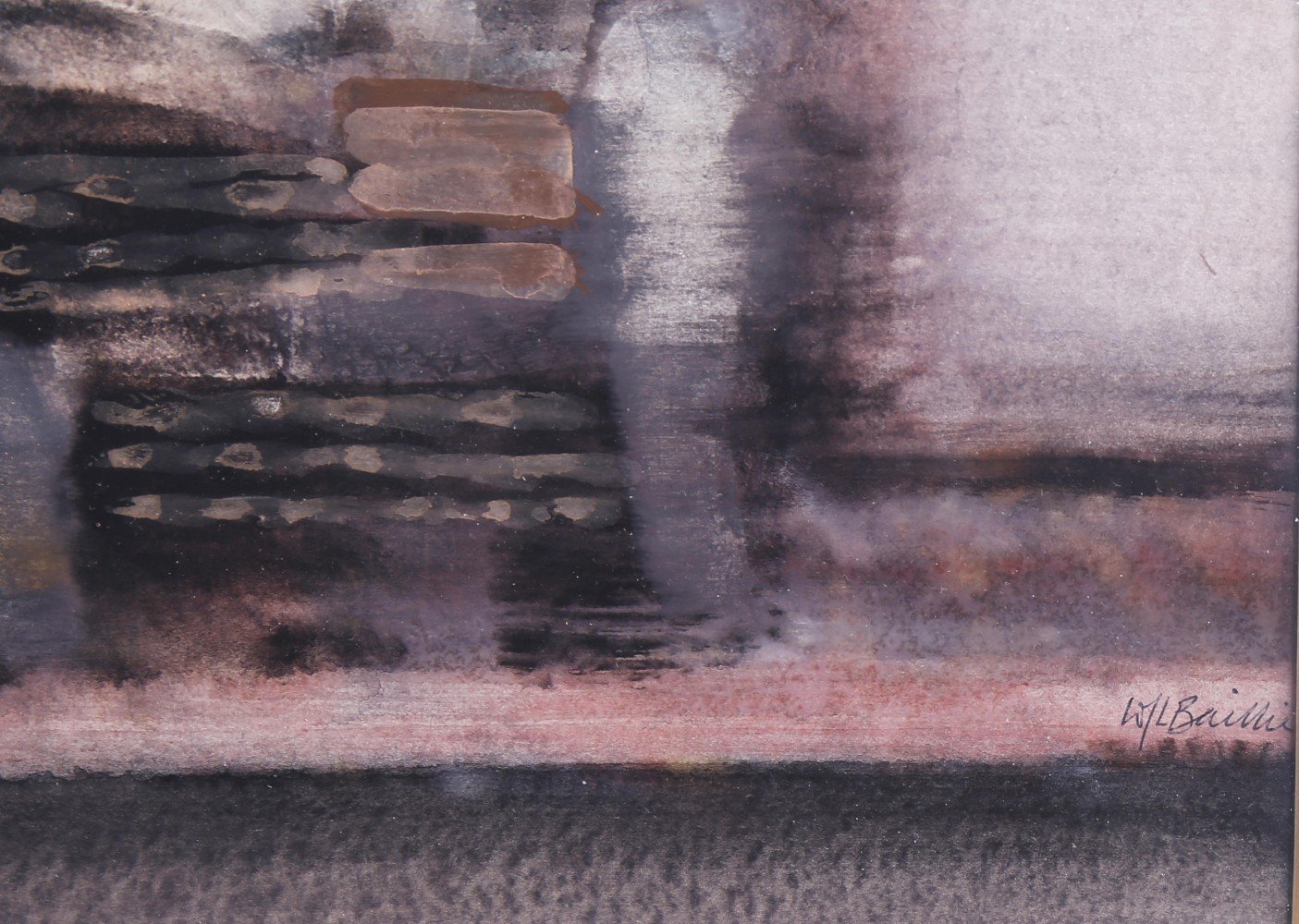 Abstract Watercolor on Paper Painting: 