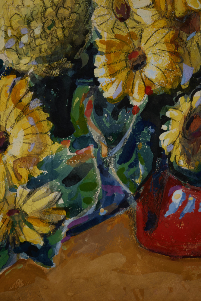 Chrysanthemums and Gerbera Daisies by August Frederick Biehle