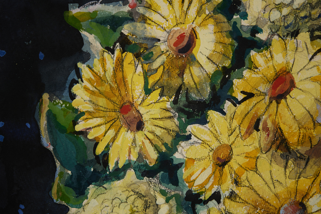 Chrysanthemums and Gerbera Daisies by August Frederick Biehle