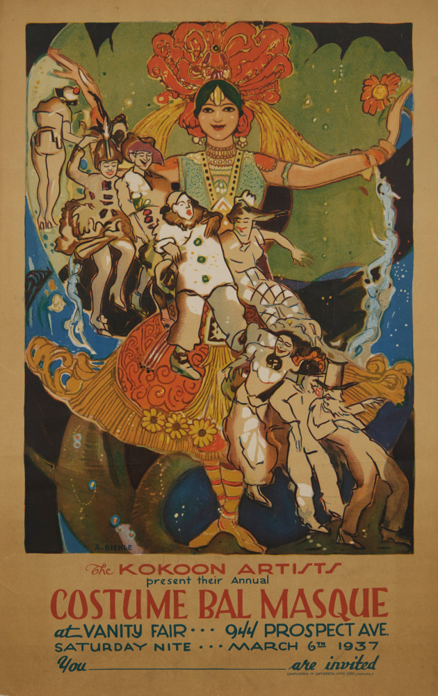 Costume Bal Masque, Kokoon Klub Poster by August Frederick Biehle