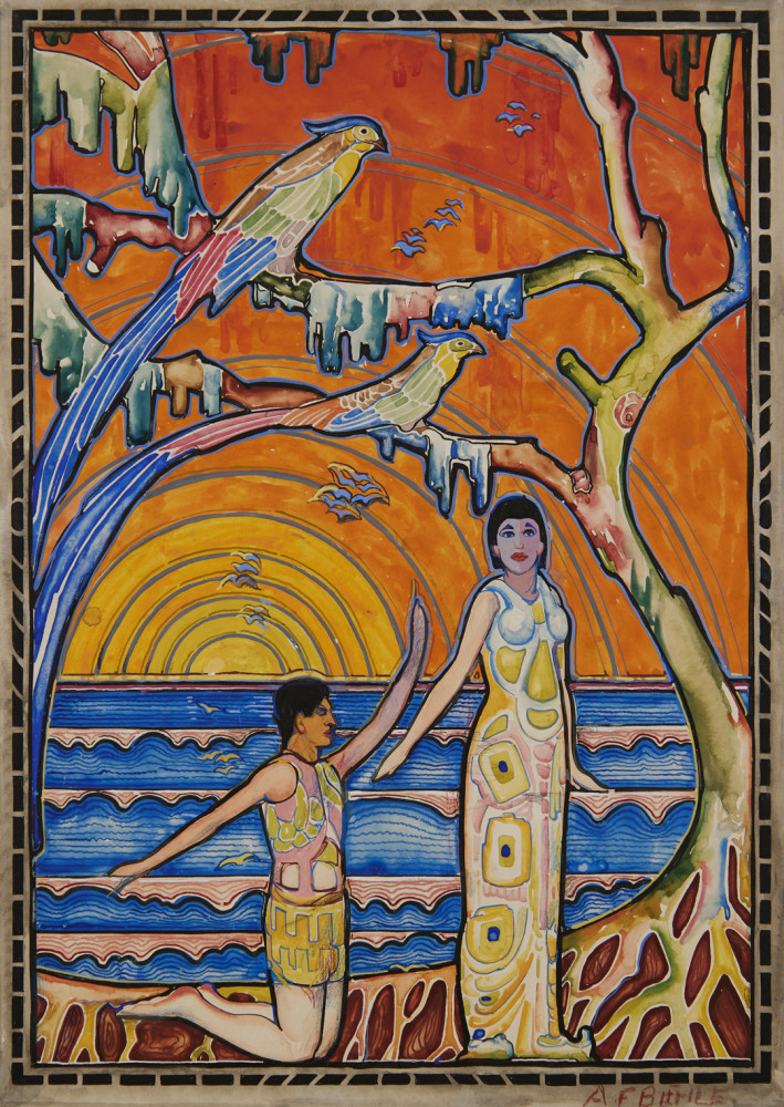 The Proposal, Sketch for Kokoon Klub Poster by August Frederick Biehle