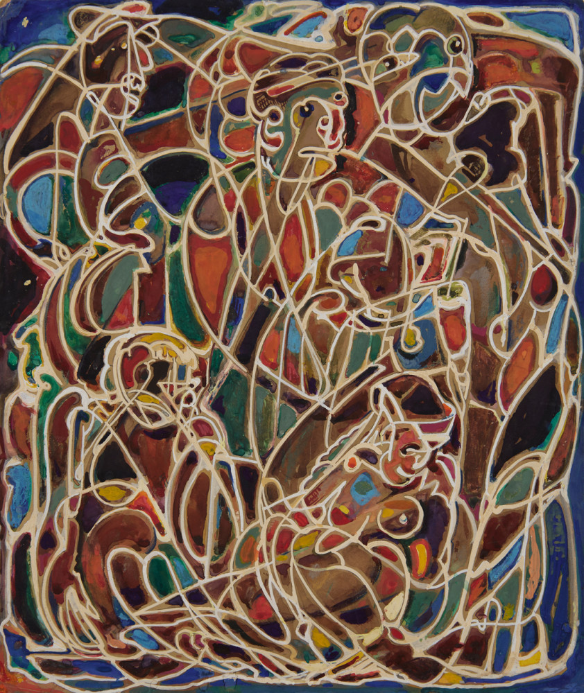 Untitled (Labyrinth Lines and Faces) by August Frederick Biehle