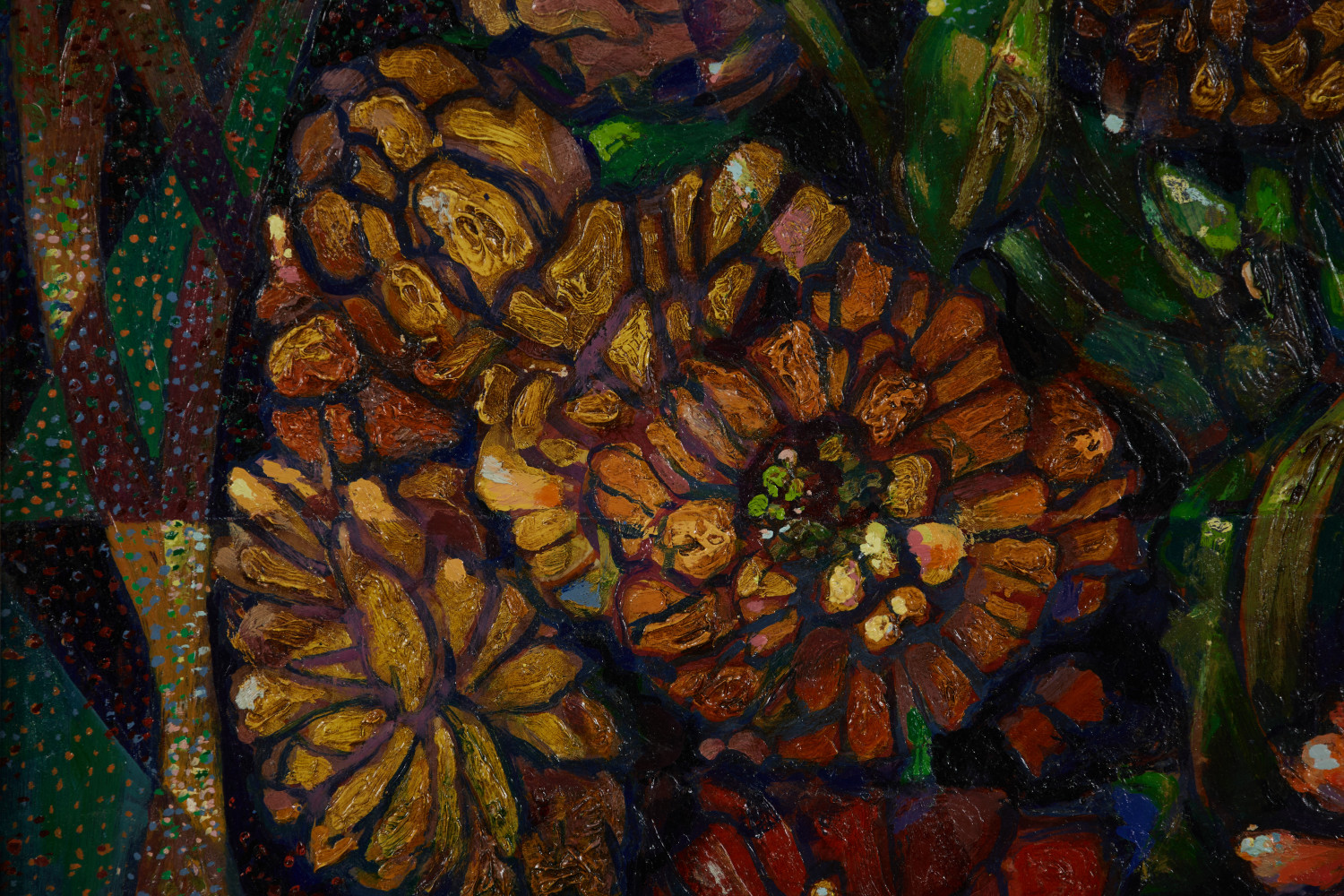 Still Life with Zinnias by August Frederick Biehle