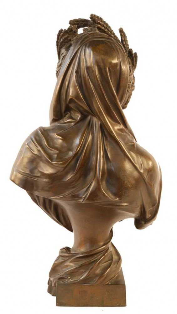 Bronze Bust of Ceres, Goddess of Agriculture, Fertility and Summer by 19th Century French School
