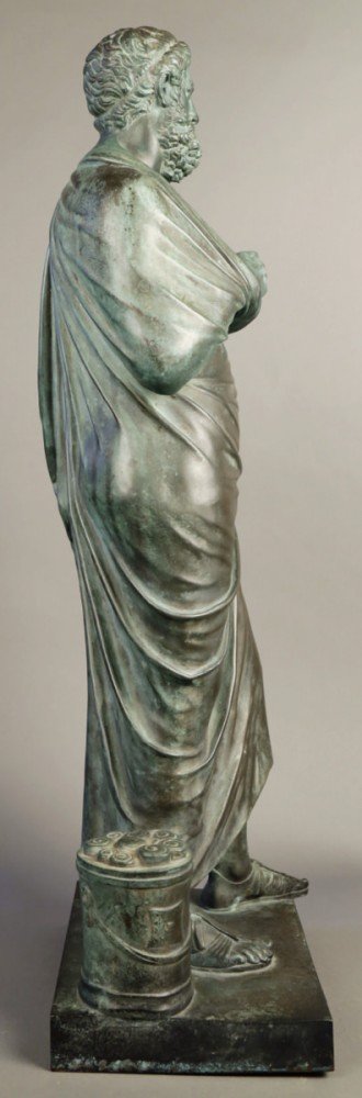 Figurative Bronze with Green Patination Sculpture: 