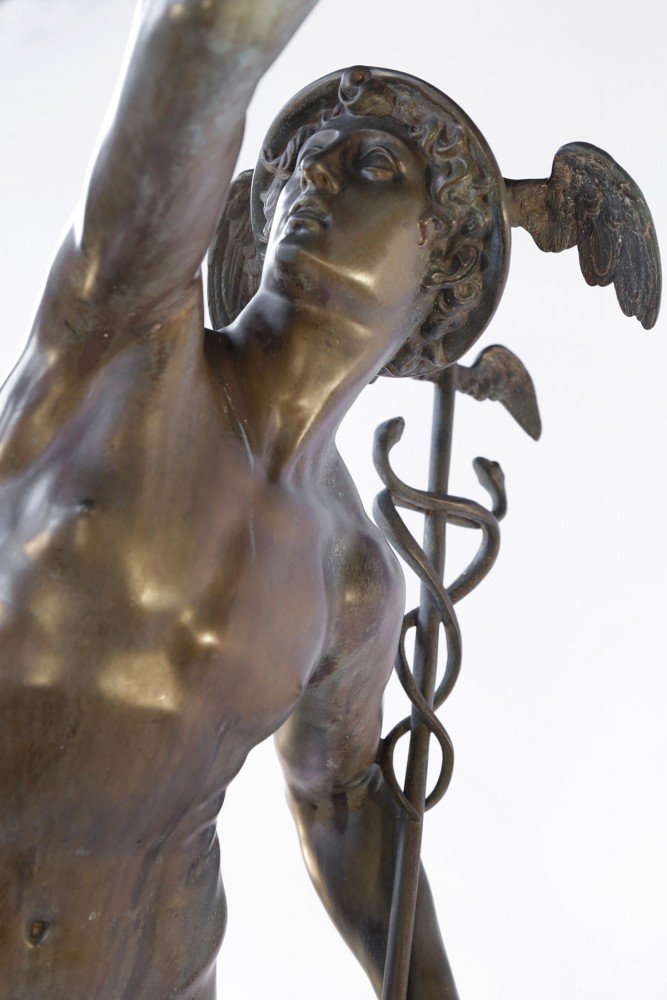 A Large Bronze Figure of Mercury by 19th Century French School