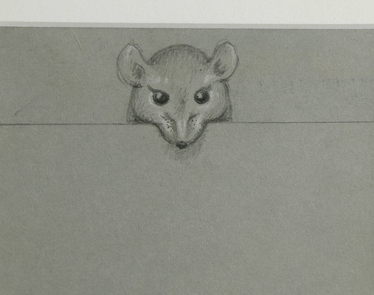 Animal Graphite on Gray Paper Drawing Sketch: 