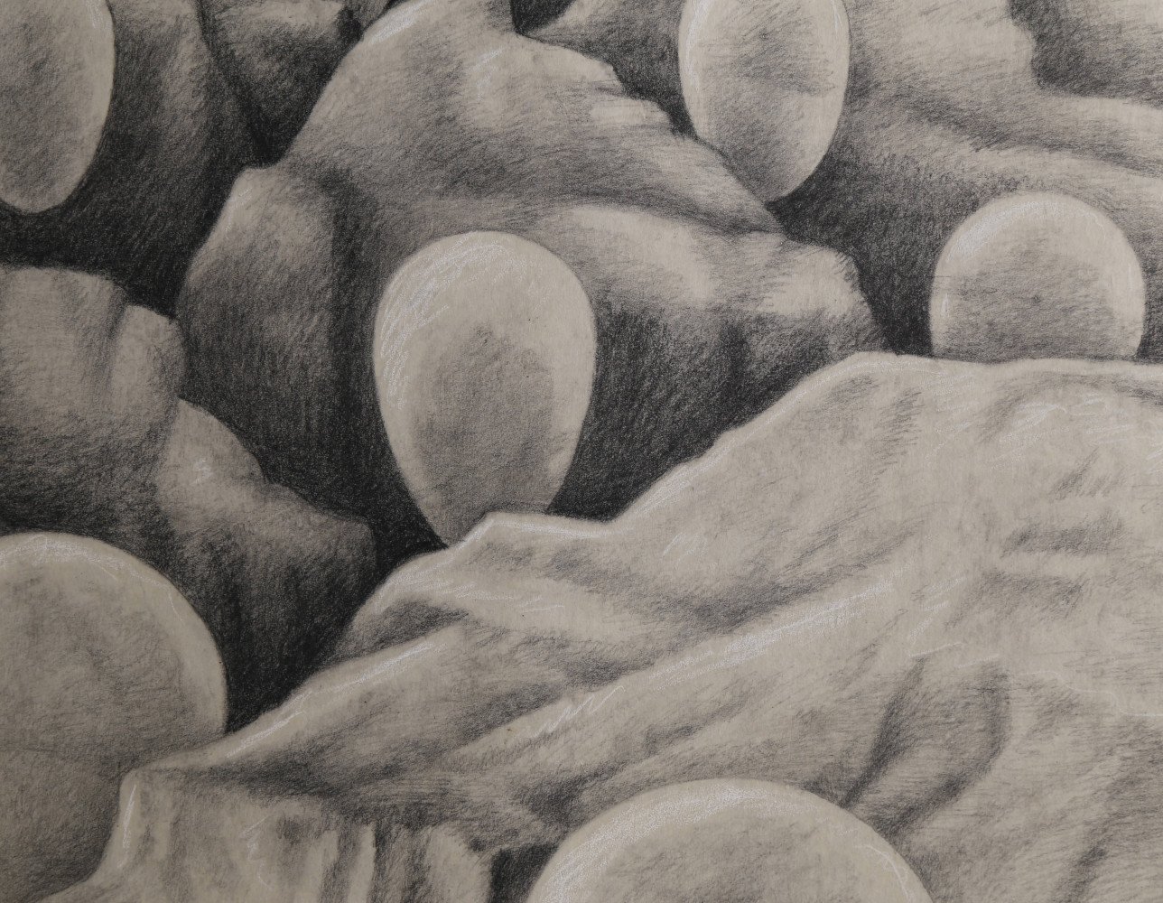 Abstract Graphite on Paper, Mounted on Cardboard Drawing: 