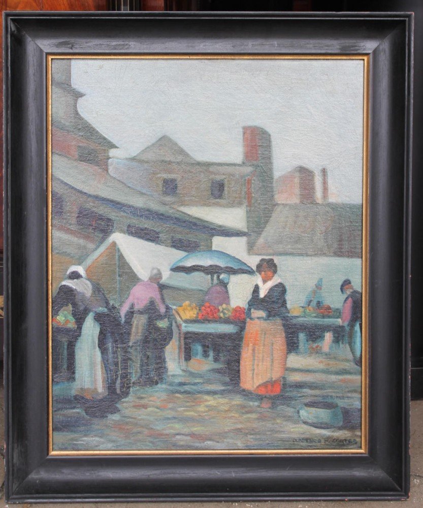 Market Scene, Italy  by Clarence Holbrook Carter