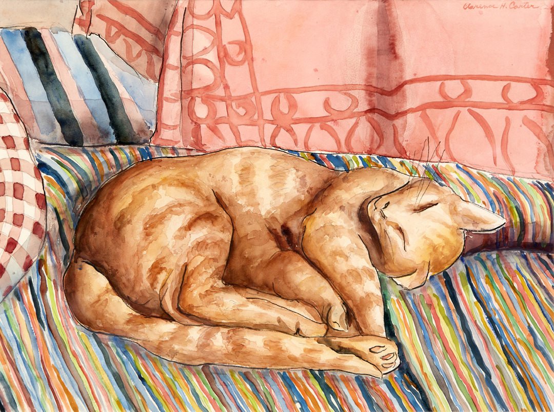 Sleeping Cat by Clarence Holbrook Carter