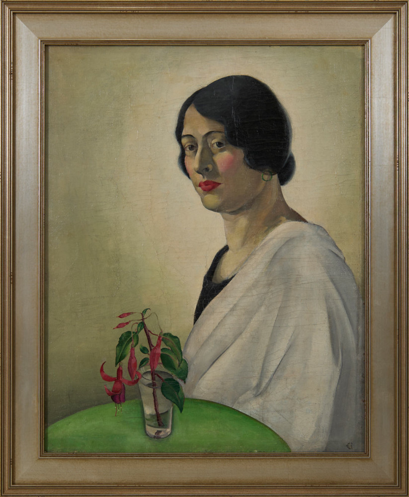 Woman with Fuchsia by Clarence Holbrook Carter
