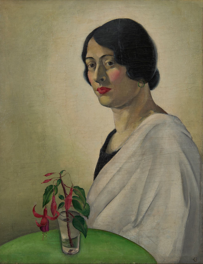 Woman with Fuchsia by Clarence Holbrook Carter