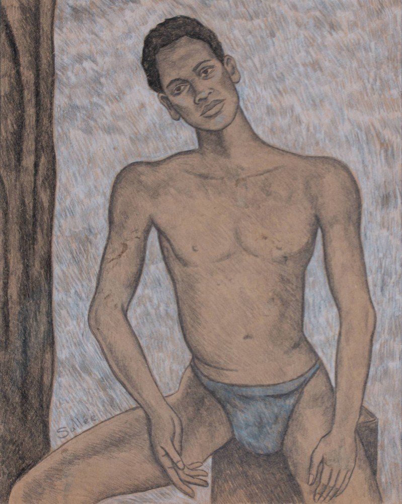 Figurative Colored Pencil on Paper Drawing: 