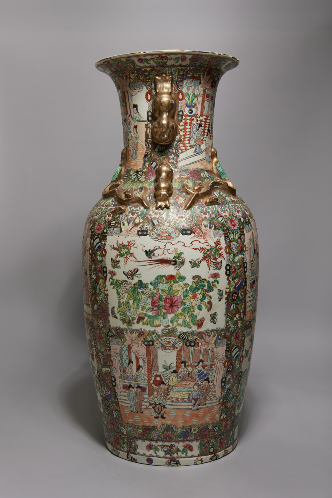 Monumental Chinese Famille Rose Medallion Vase