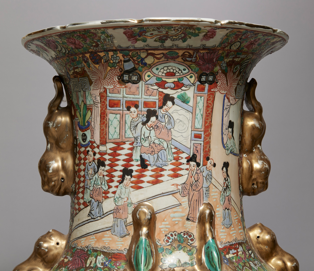 Monumental Chinese Famille Rose Medallion Vase