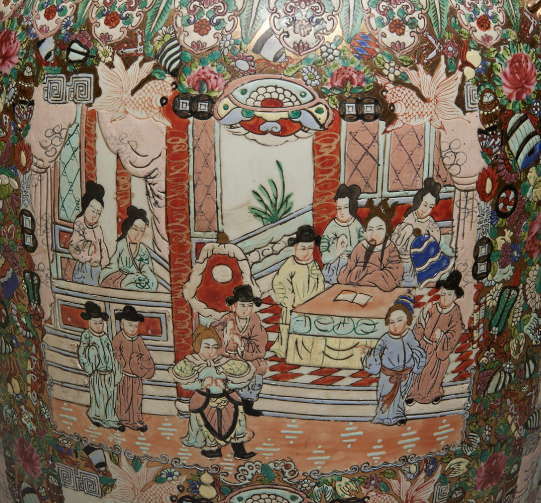 Monumental Chinese Famille Rose Medallion Vase