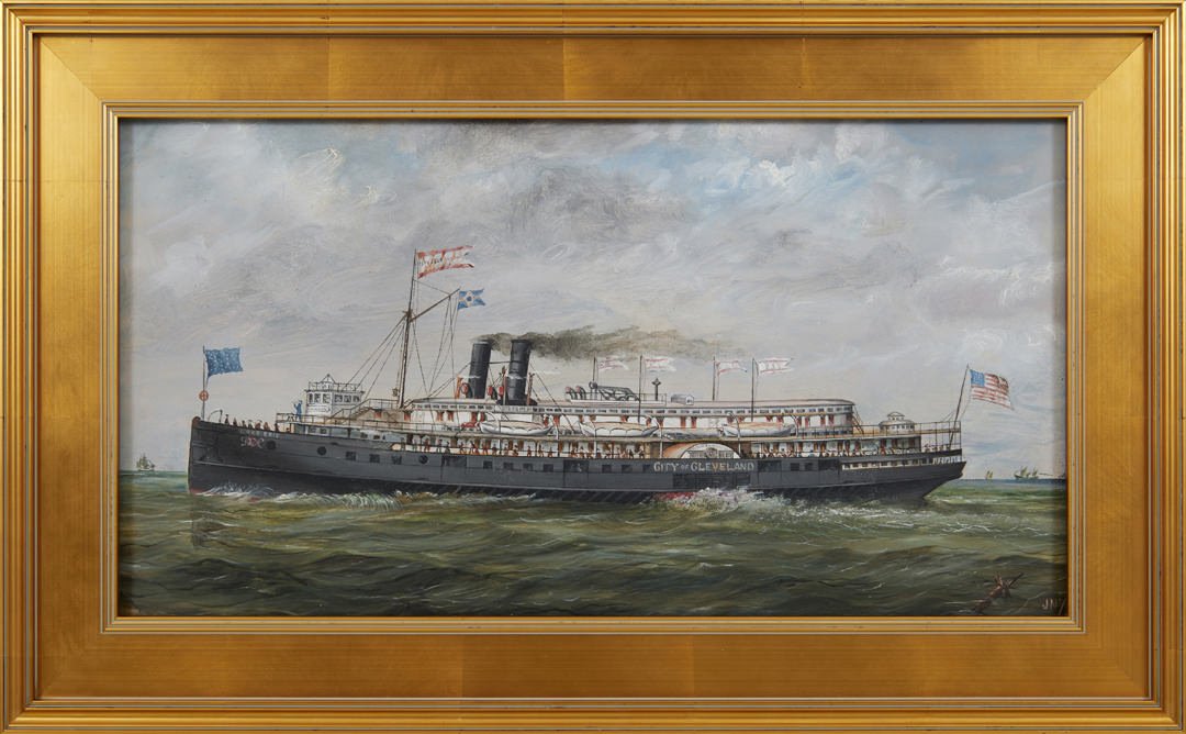 'City of Cleveland' Steamship by 19th Century American School