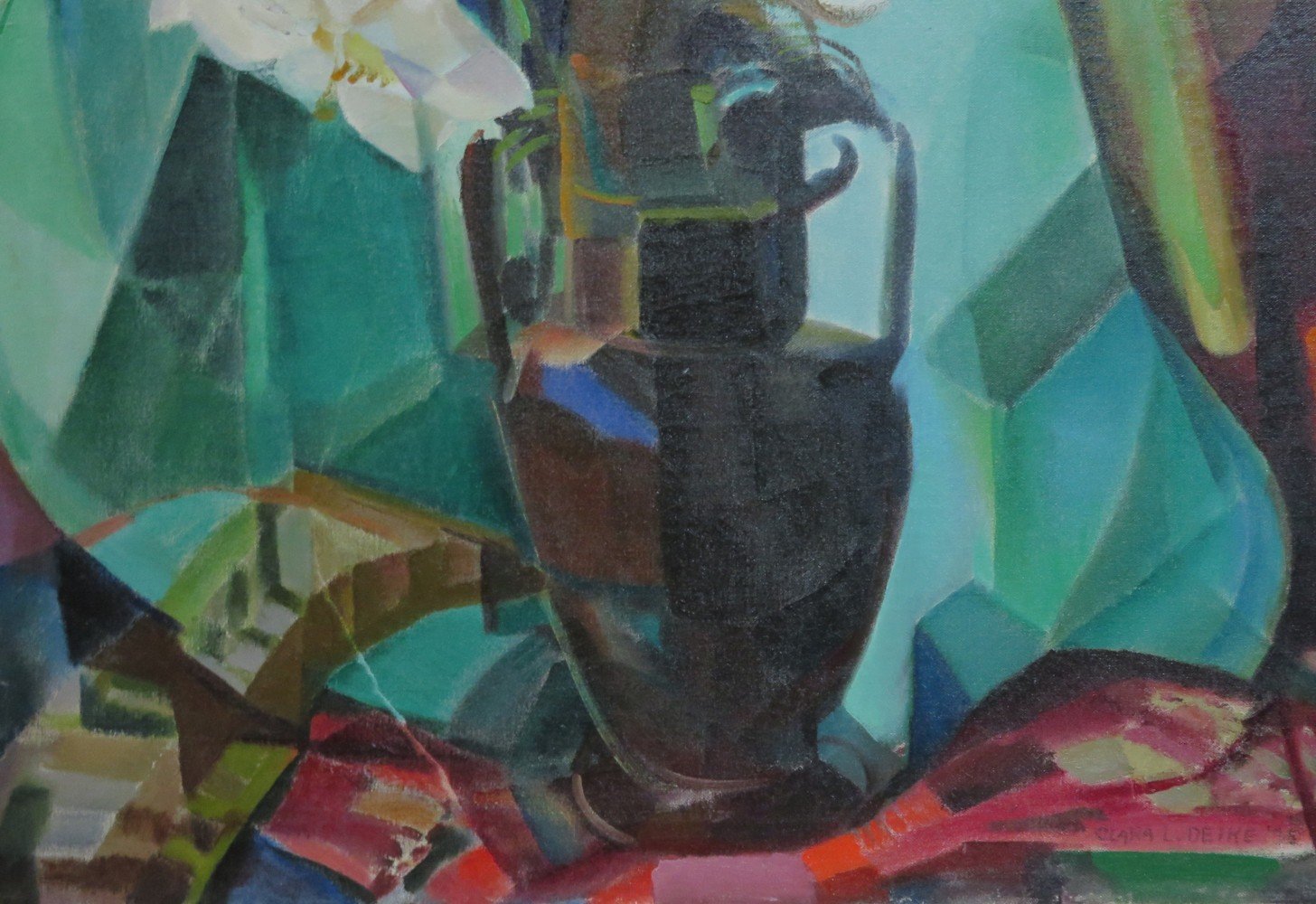 Still Life with Regal Lilies in Dark Vase by Clara Deike