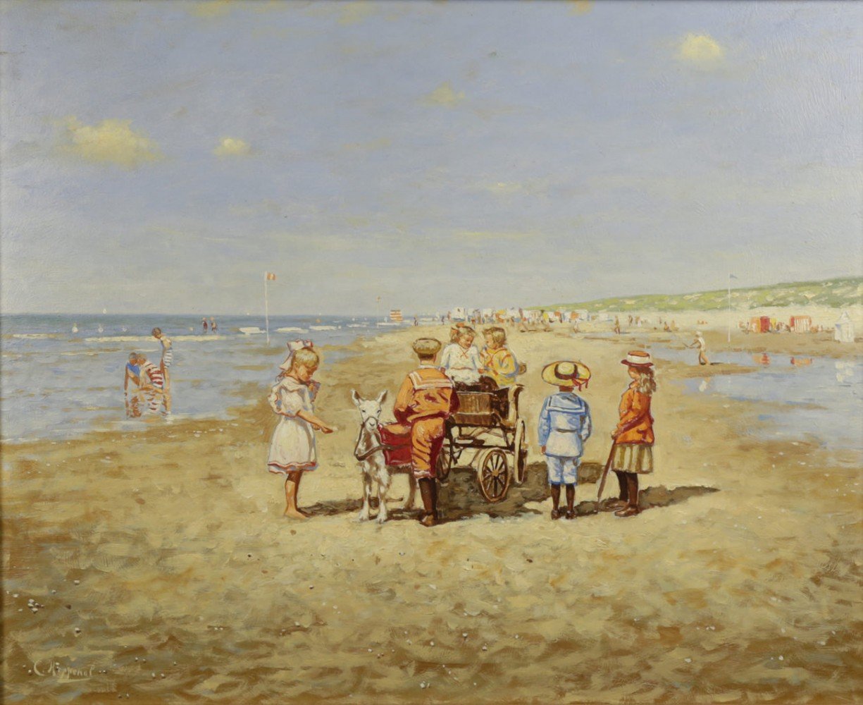 Children at the Beach by Cornelis Koppenol