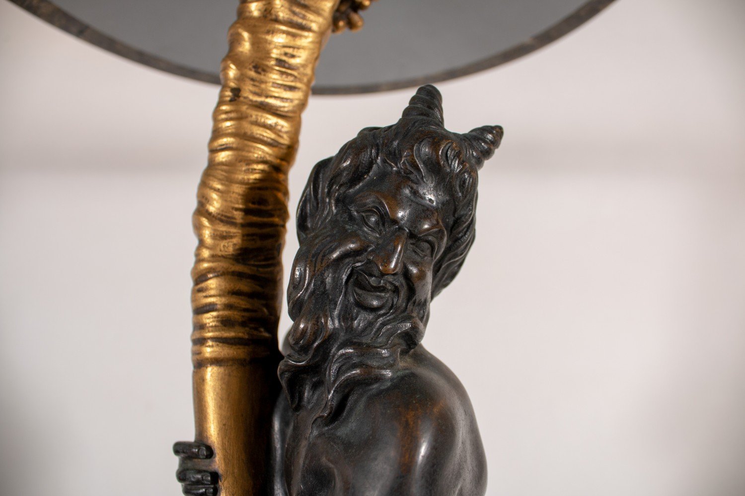 Edward F. Caldwell & Co., Bronze and Gilt Candlestick Fitted as an Occasional Table