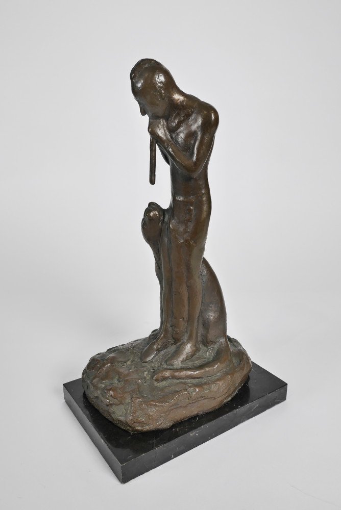 Man with Flute and Cougar by Edwin Willard Deming