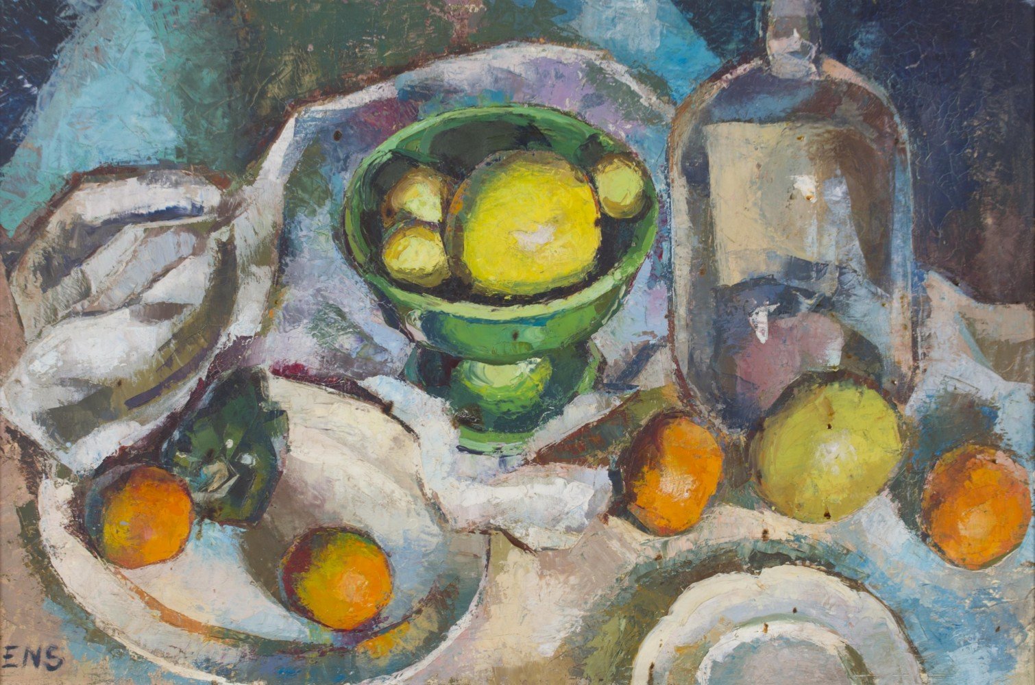 Still Life with Fruit and Glass Vessel by Elizabeth N. Smith