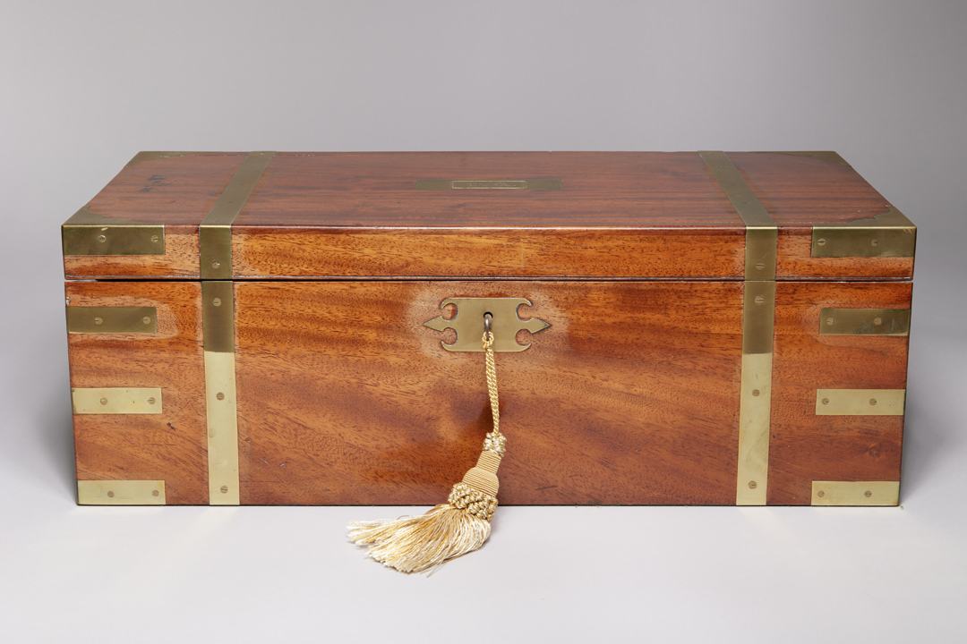 English Brass Bound Mahogany Lap Desk