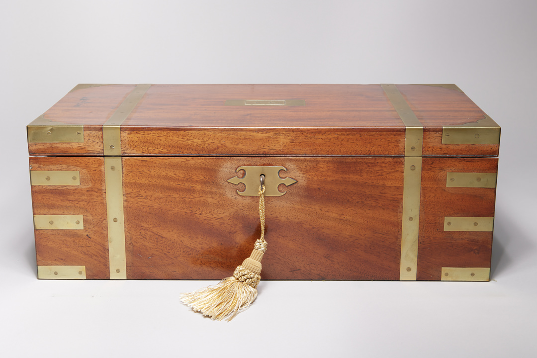 English Brass Bound Mahogany Lap Desk