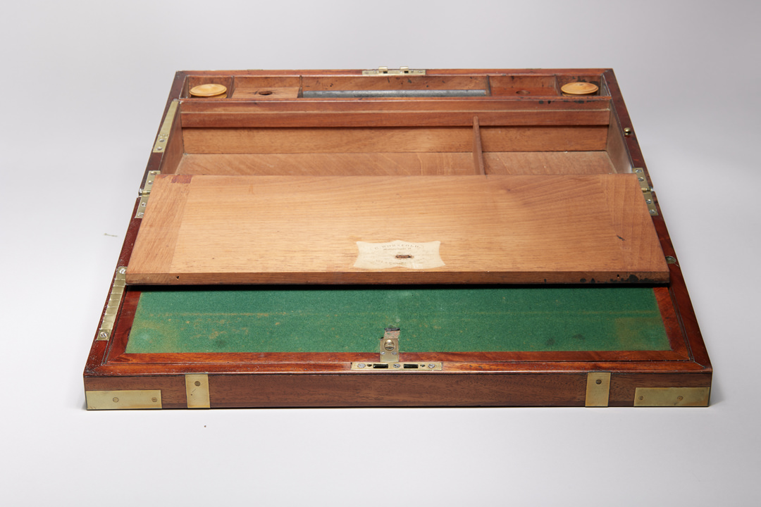 English Brass Bound Mahogany Lap Desk