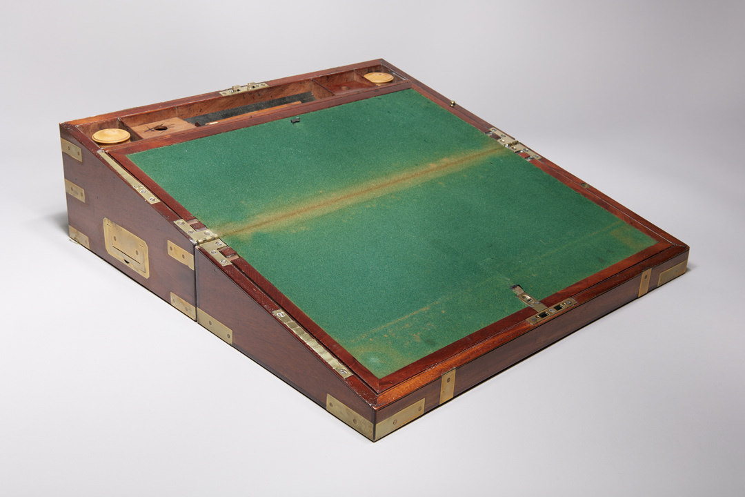 English Brass Bound Mahogany Lap Desk