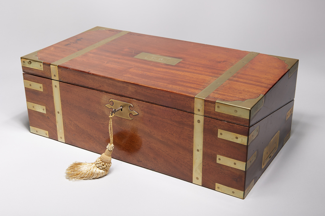 English Brass Bound Mahogany Lap Desk