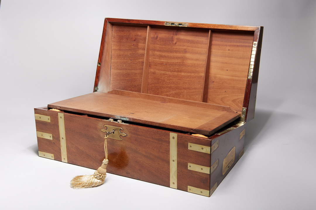 English Brass Bound Mahogany Lap Desk