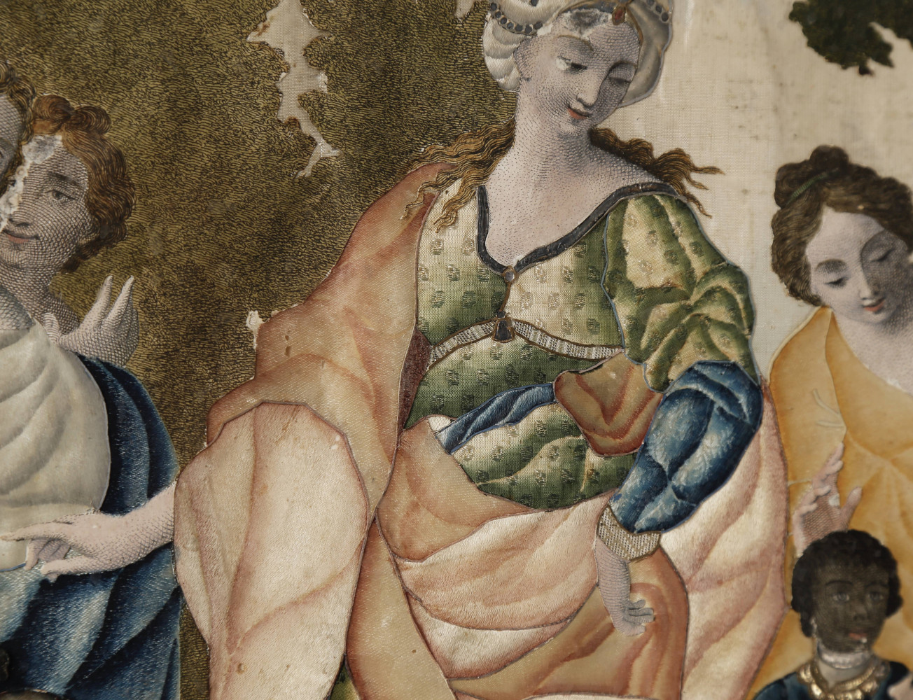 Fine and Rare Pair of Italian Paintings on Silk