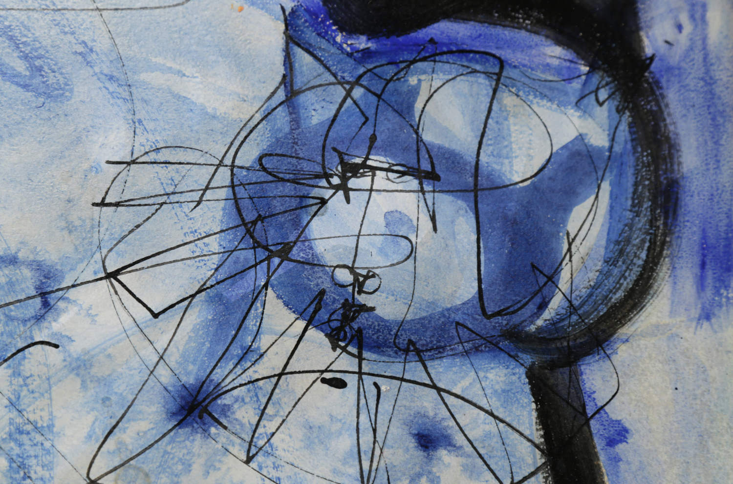 Standing Cat in Blue Landscape by Joseph Glasco