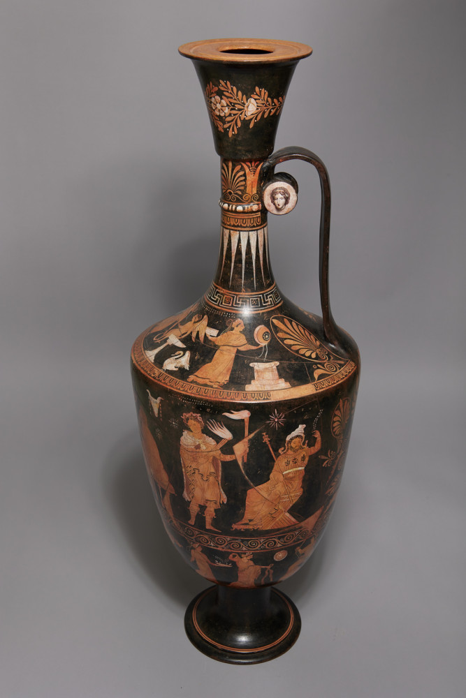 Enormous Greek Apulian Red Figure Lekythos