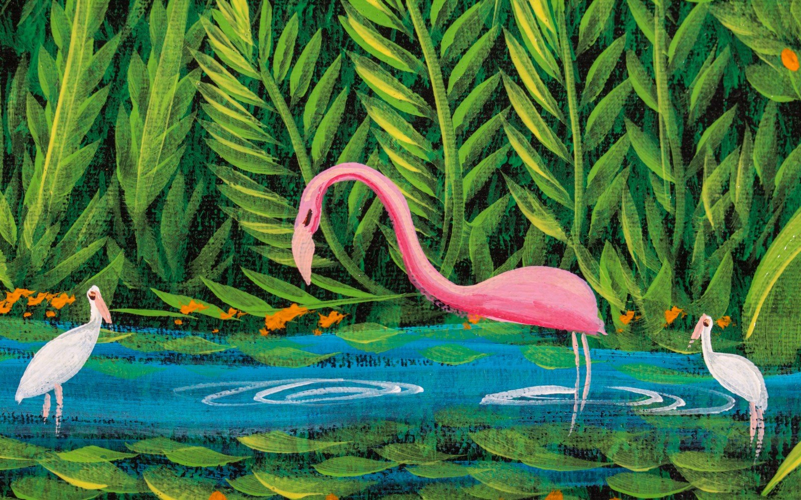 Flamingos in the Jungle by Henri Robert Bresil