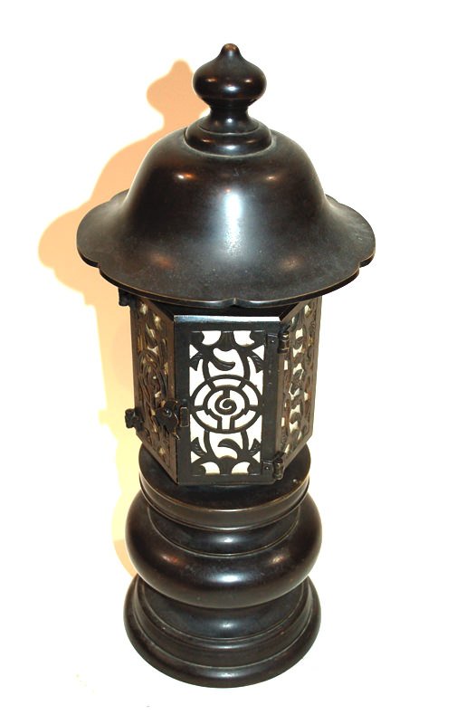A Japanese Bronze Buddhist Bronze Temple Lantern