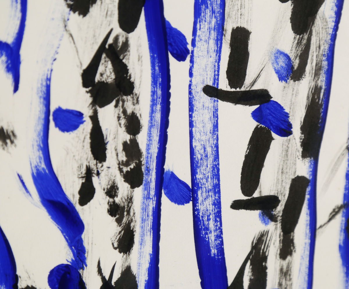 Landscape with Trees, Cobalt and Black by Joseph Glasco