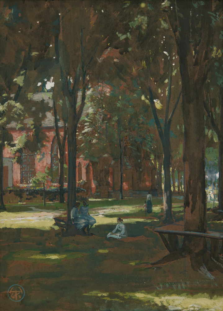 Ladies in a Church Yard by Henry George Keller